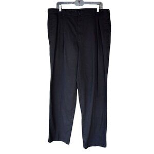 Men's Savane Black Pleated Chino Pants 38/31